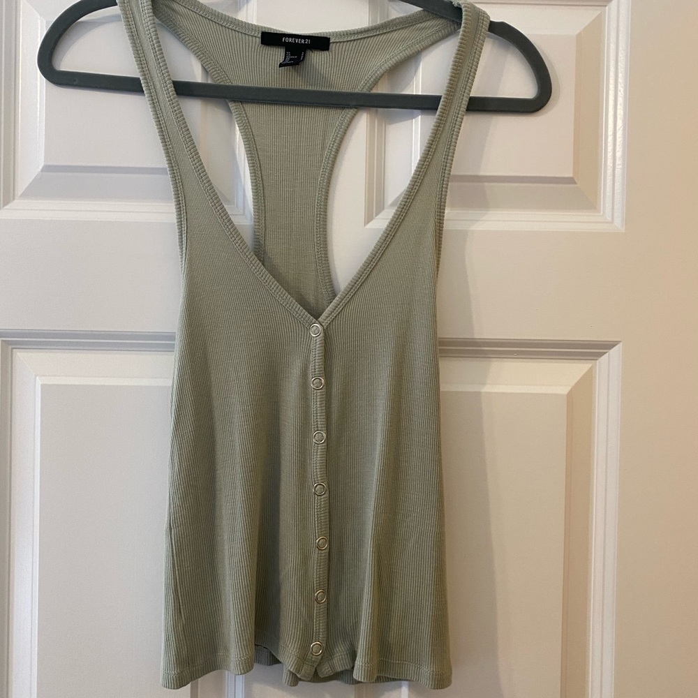 Forever 21 Ribbed Racerback Tank Top